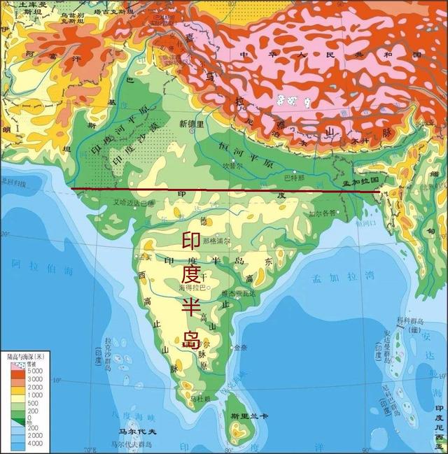 印度所在的南亚地区，南亚次大陆和印度半岛之间有什么区别和联系