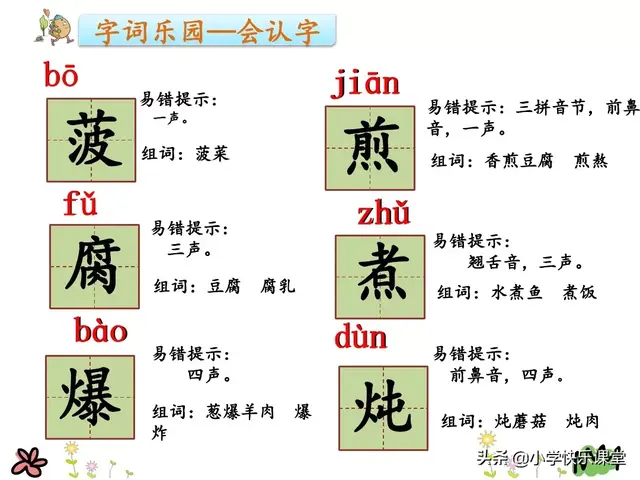 小学语文部编版二年级下册识字4《中国美食》知识点+图文解读