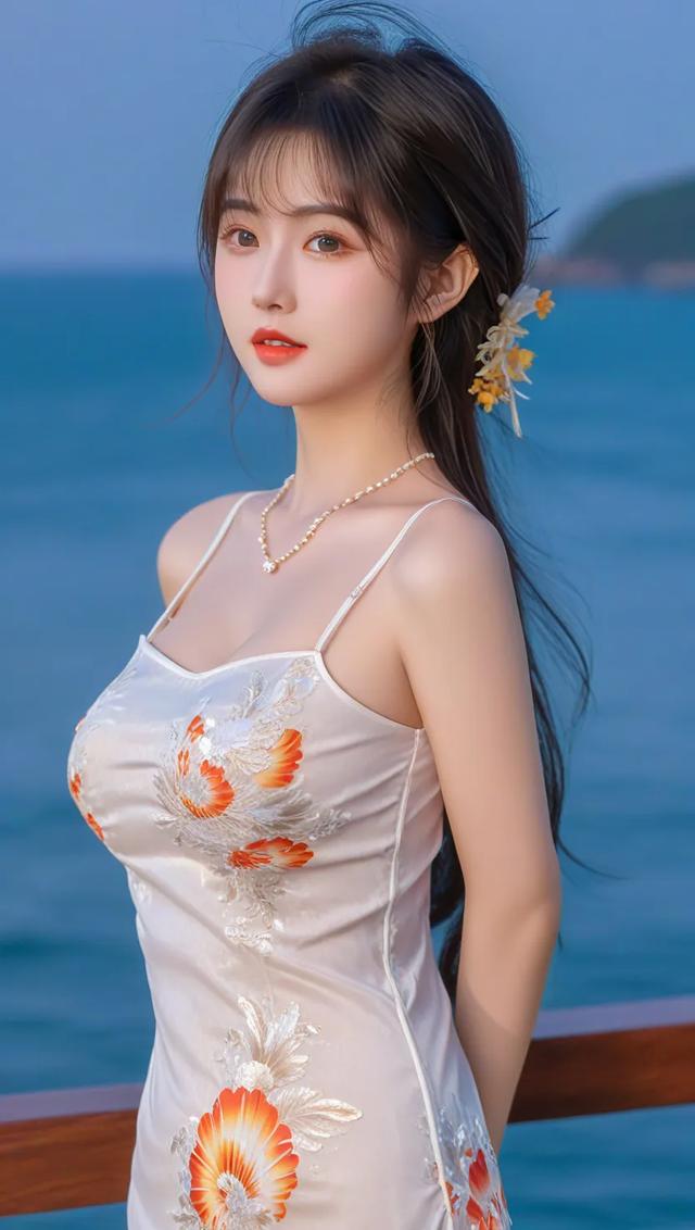 职场新人，海边性感美女写真